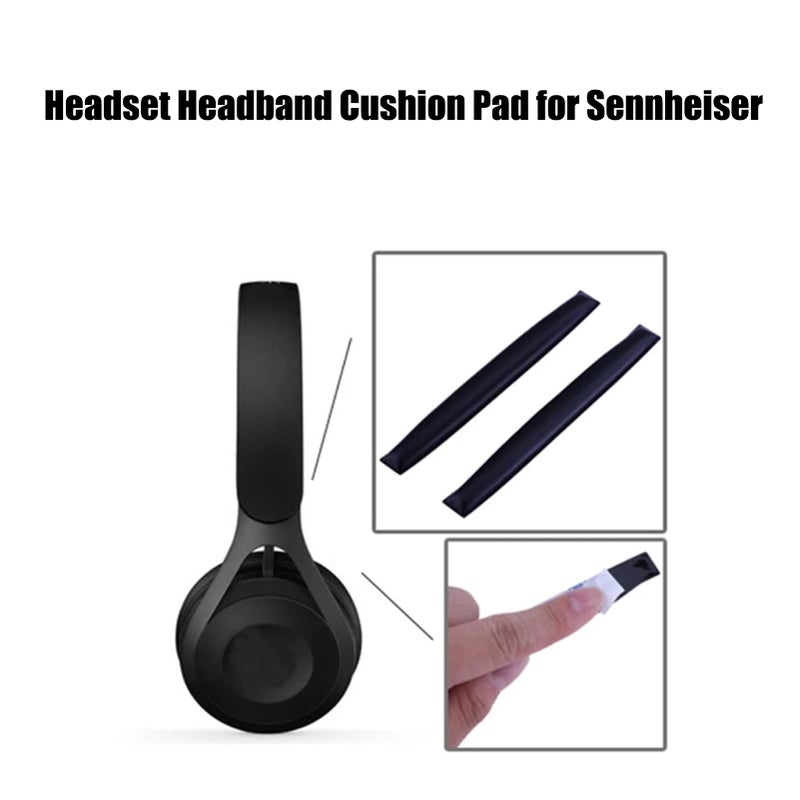 Ciglow Headset Headband Cushion Pad for 2 Pcs Replacement Headset Headband Cover for HD25 PC150 PC151 PC155 Over Ear Headset, Easy Installation (Black) - Image 2